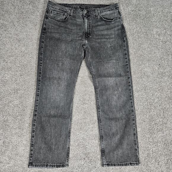 Levis 514 Jeans Mens 38x30 Black Straight Denim Stretch Minimalist Normcore - Picture 1 of 11